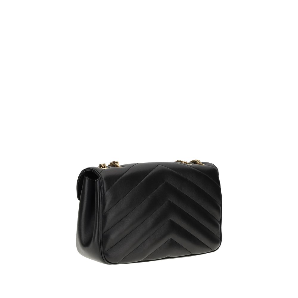 Saint Laurent Black Lamb Ovis Aries Shoulder Bag