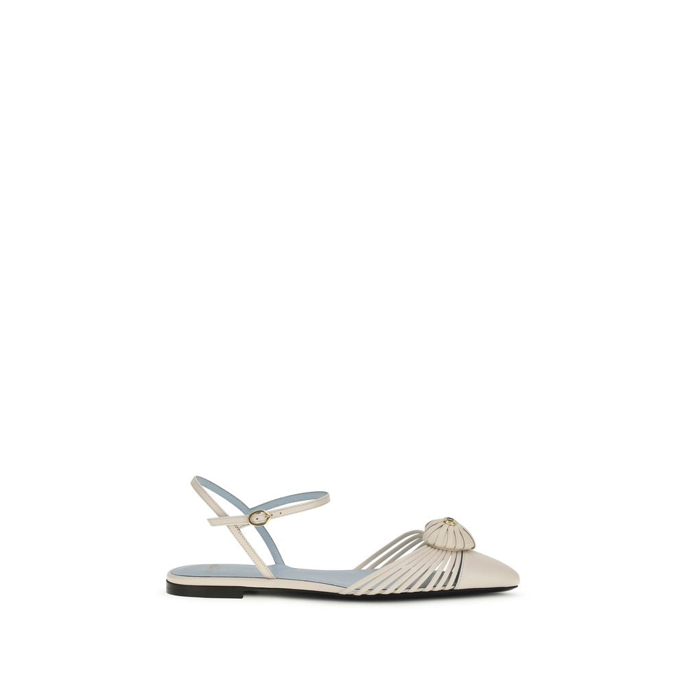 Valentino Garavani Beige Goatskin Ballet Flats