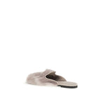 Dolce & Gabbana Gray Lamb Ovis Aries Mules