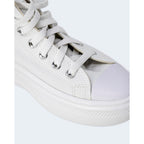 Converse White Cotton High Top Sneakers