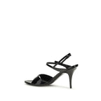 Balenciaga Black Calf Leather Bos Taurus Stiletto Heel Sandals