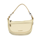 Beige Polyurethane Women's Bag With Adjustable Shoulder Strap