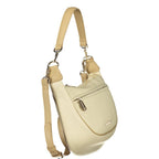 Beige Polyurethane Women's Bag With Adjustable Shoulder Strap