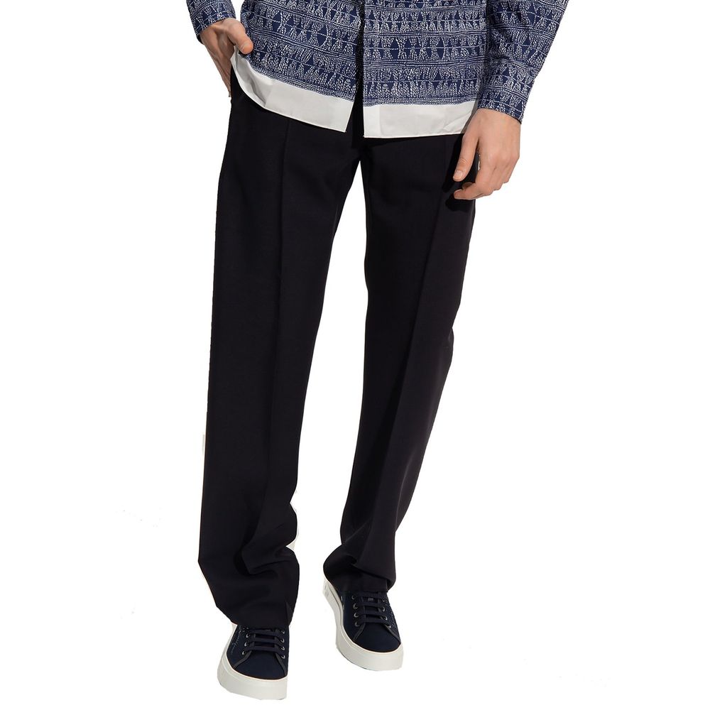 Salvatore Ferragamo Blue Cotton Dress Pants