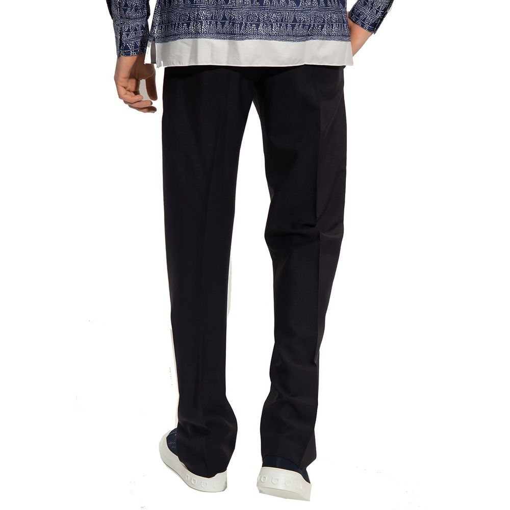 Salvatore Ferragamo Blue Cotton Dress Pants