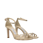 Jimmy Choo Beige Satin Stiletto Heel Sandals