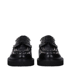 Valentino Garavani Black Leather Oxfords And Derbies