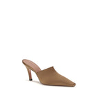 Amina Muaddi Brown Silk Sandals