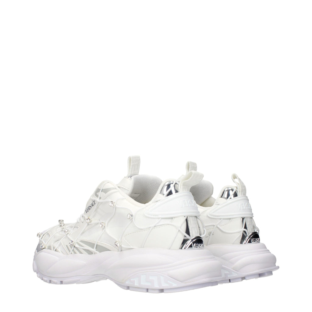 Versace White Fabric Sneakers