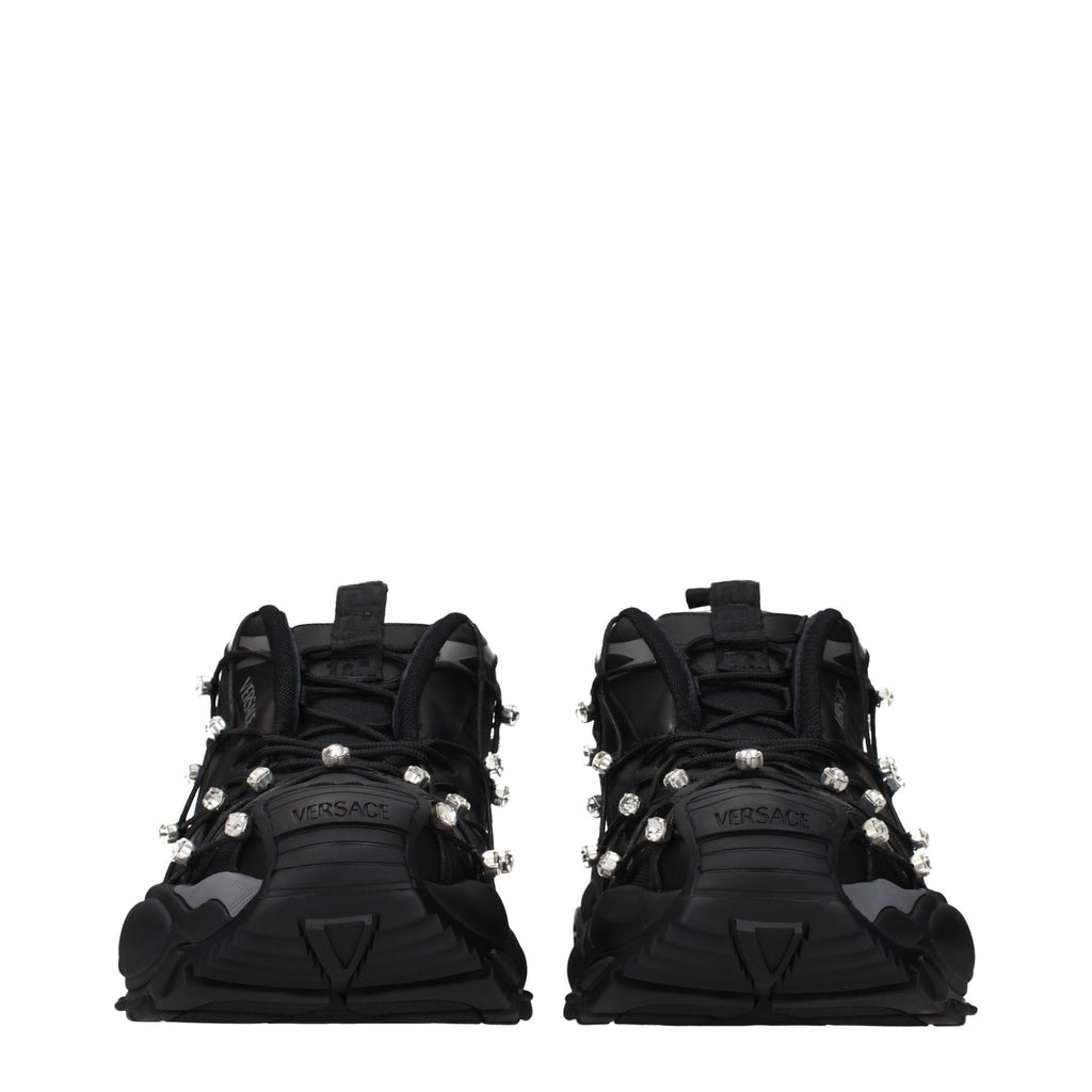 Versace Black Fabric Chunky Sneakers