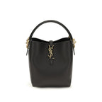 Saint Laurent Black Calf Leather Bos Taurus Backet Bag