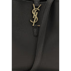 Saint Laurent Black Calf Leather Bos Taurus Backet Bag