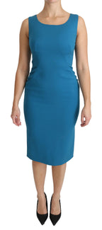 Dolce & Gabbana Blue Virgin Wool Casual Dress