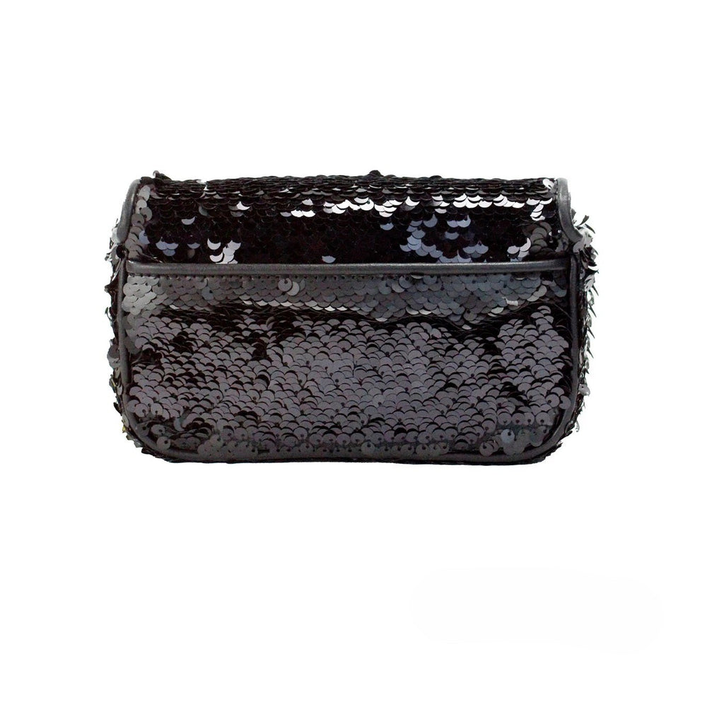 Marc Jacobs The Mini J Marc Shoulder Bag Black Sequined Crossbody Bag
