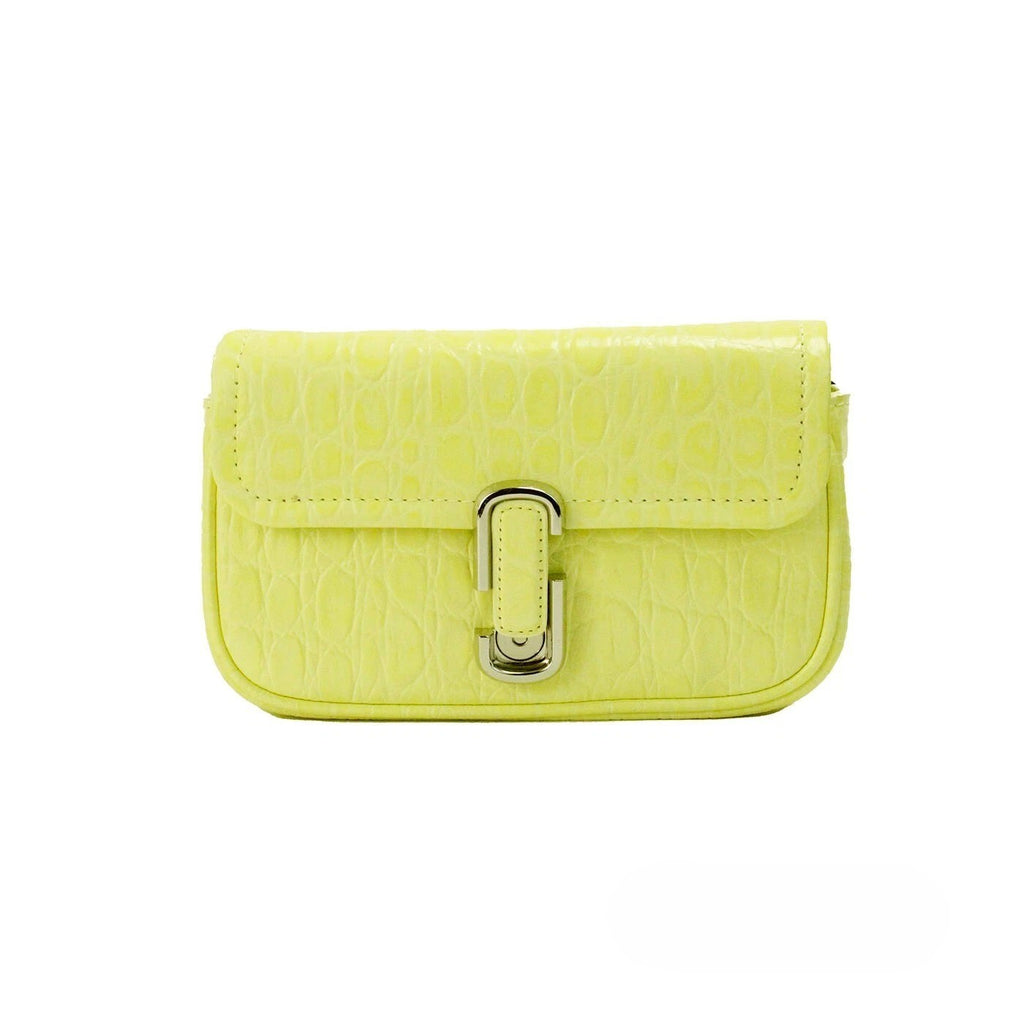 Marc Jacobs The Mini Shoulder Bag Yellow Embossed Leather Crossbody Bag