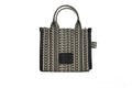 Marc Jacobs The Monogram Beige Mini Tote Woven Jacquard Canvas Crossbody Handbag