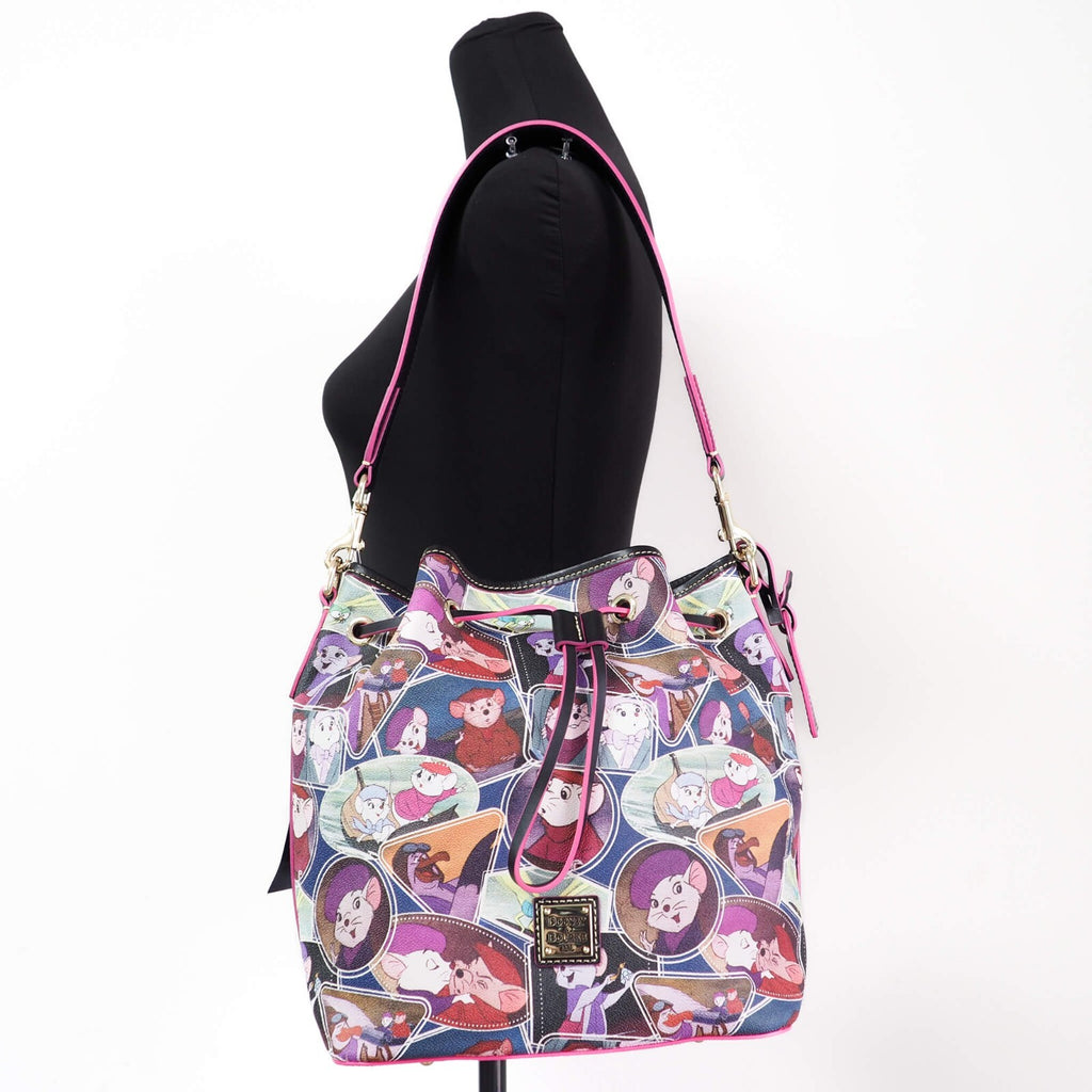 Dooney & Bourke Disney Rescuers Drawstring Bucket Shoulder Bag