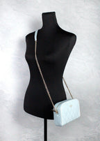 Carey Mini Wild Sage Quilted Smooth Leather Camera Crossbody Bag