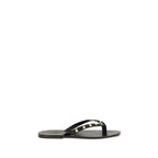 Black Calf Leather Bos Taurus Flip-Flop Sandals