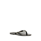Black Calf Leather Bos Taurus Flip-Flop Sandals