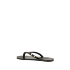 Black Calf Leather Bos Taurus Flip-Flop Sandals