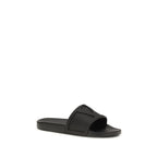 Valentino Garavani Black Rubber Flat Sandals