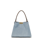 Fendi Blue Calf Leather Bos Taurus Handbag