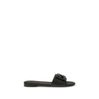 Fendi Black Calf Leather Bos Taurus Flat Sandals