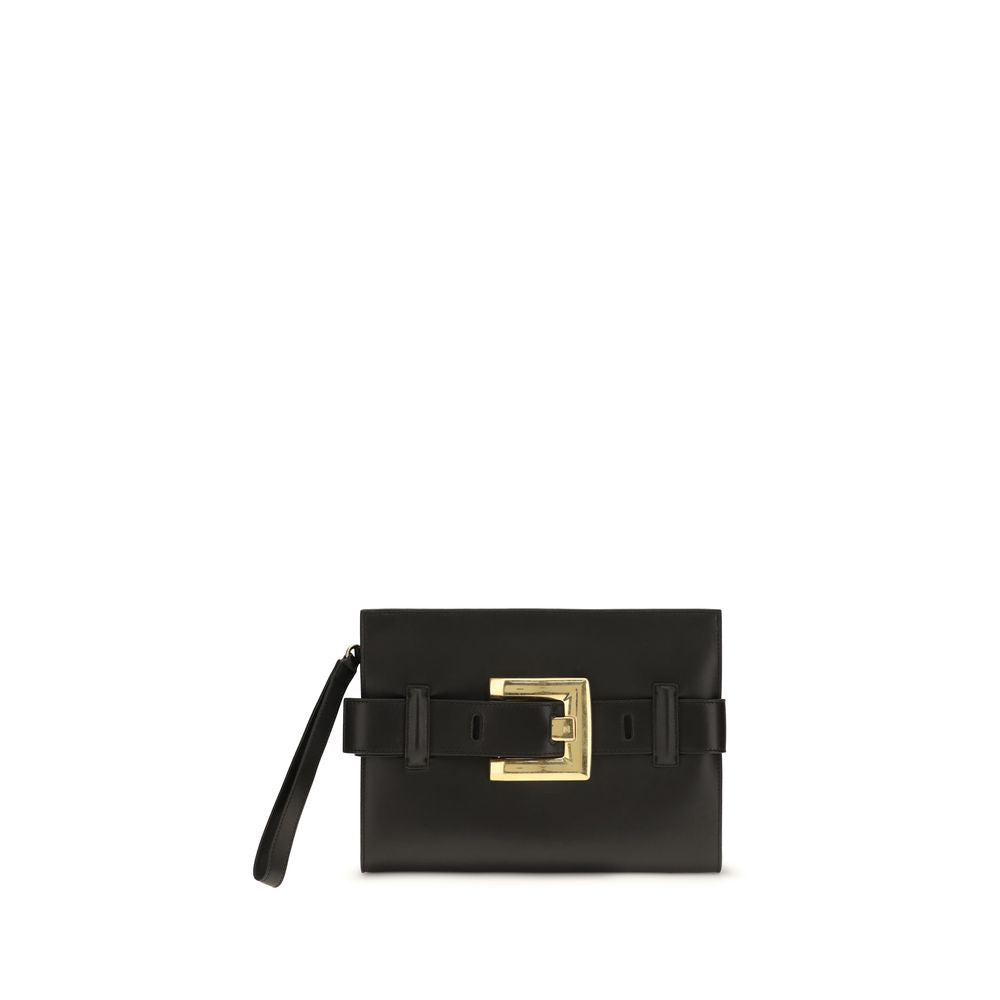 Balmain Black Lamb Ovis Aries Clutch Bag
