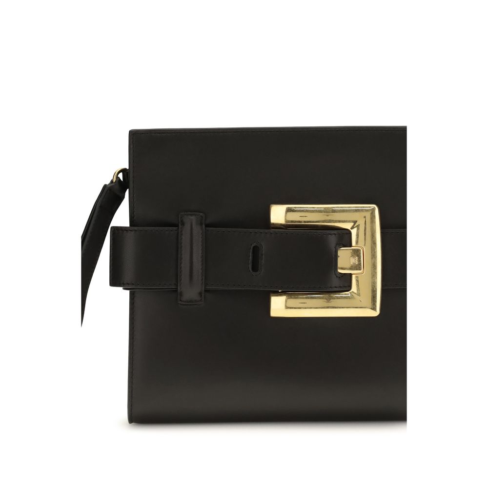 Balmain Black Lamb Ovis Aries Clutch Bag