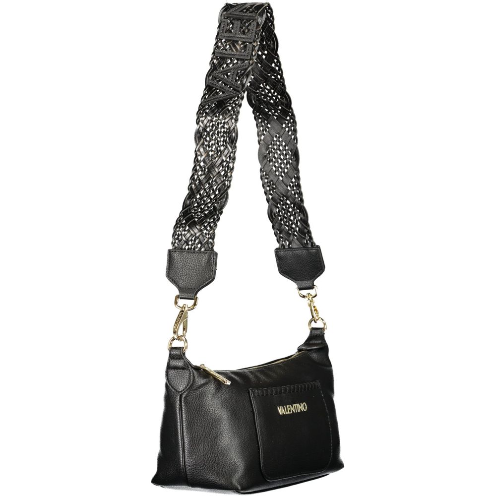 Mario Valentino Nero Polyurethane Women's Bag with Adjustable Shoulder Strap