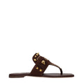 Valentino Garavani Brown Leather Flip-Flop Sandals