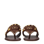Valentino Garavani Brown Leather Flip-Flop Sandals