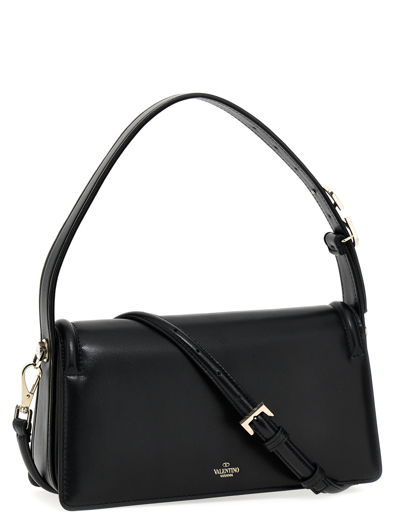 Valentino Garavani Black Leather Shoulder Bag