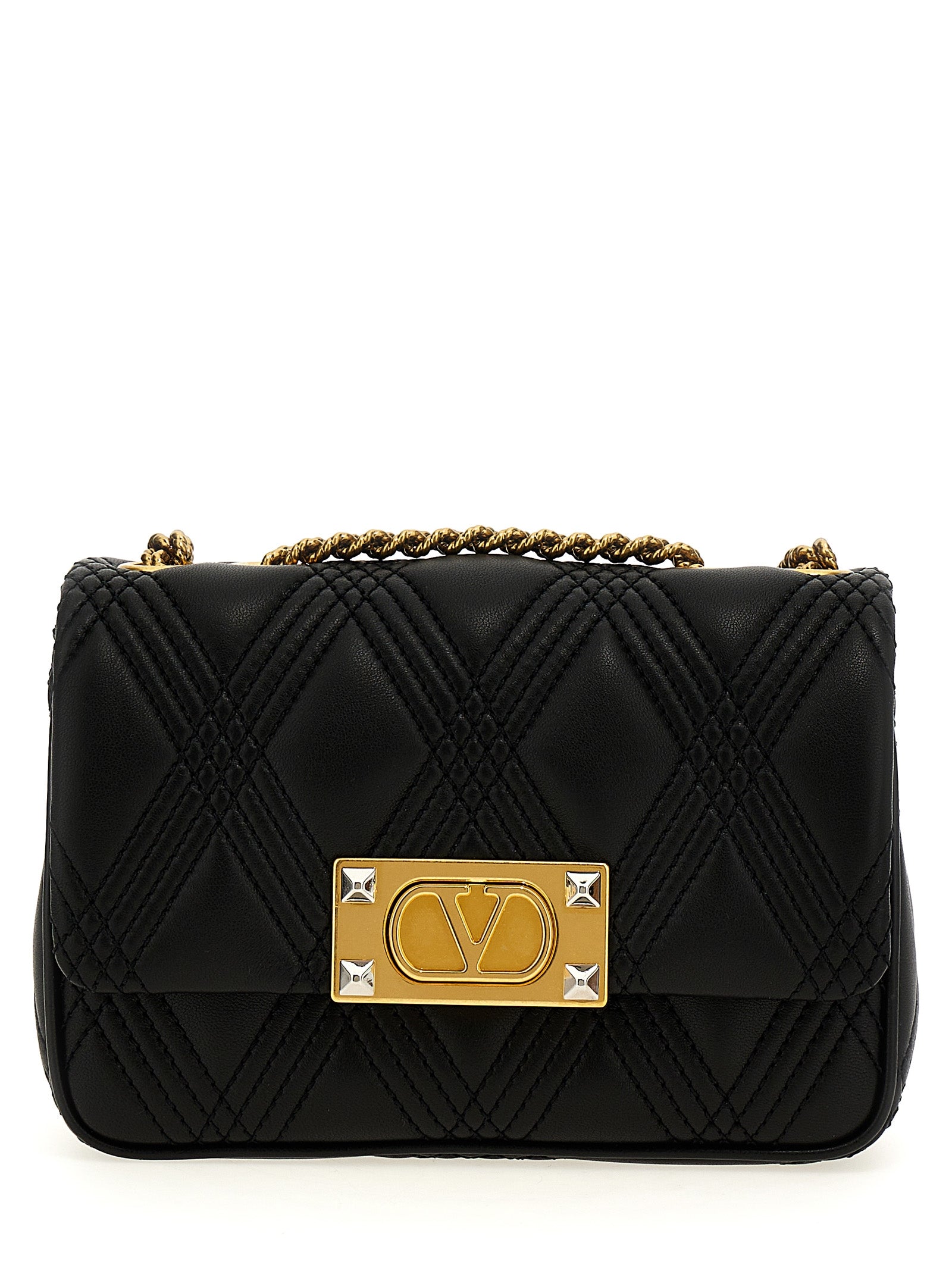 Valentino Garavani Black Lamb Leather Shoulder Bag