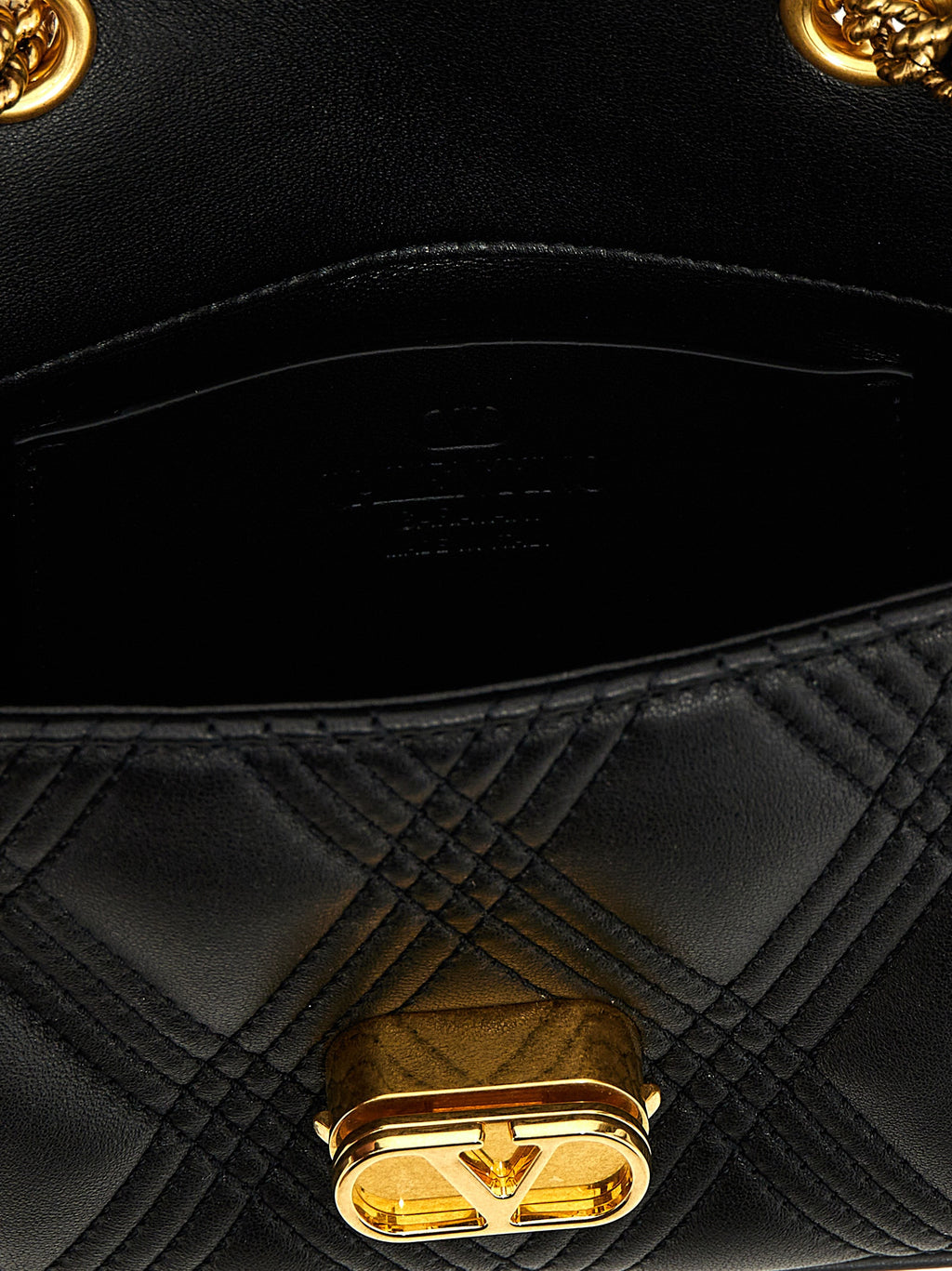 Valentino Garavani Black Lamb Leather Shoulder Bag