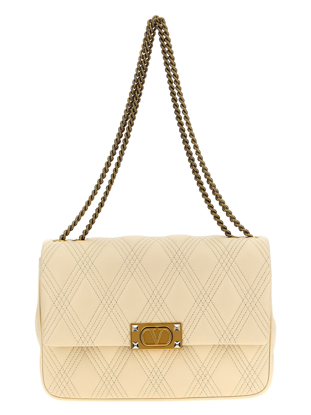 Valentino Garavani White Lamb Leather Shoulder Bag