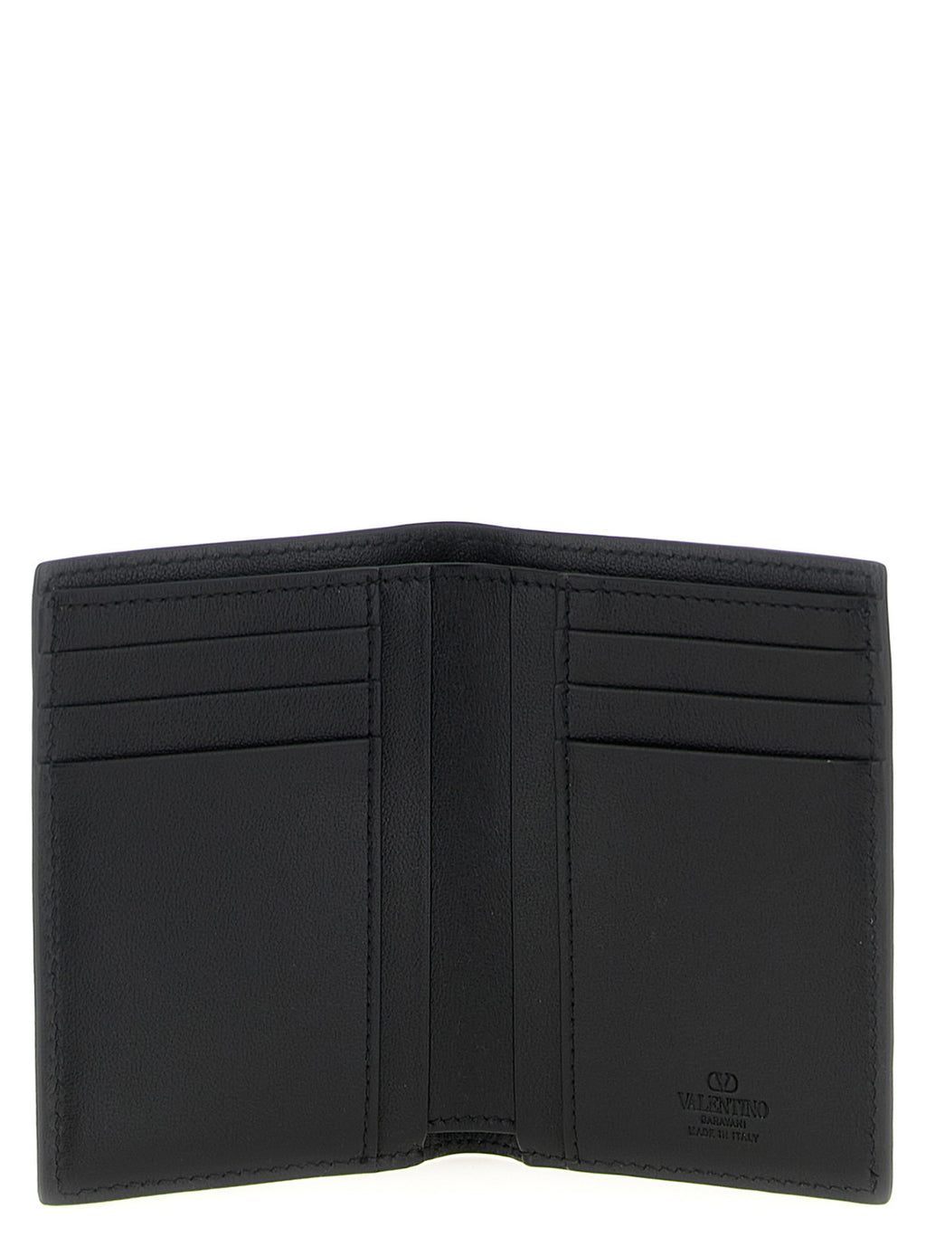 Valentino Garavani Black Ostrich Skin Cardholder