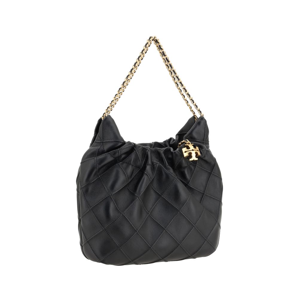 Tory Burch Black Lamb Ovis Aries Shoulder Bag
