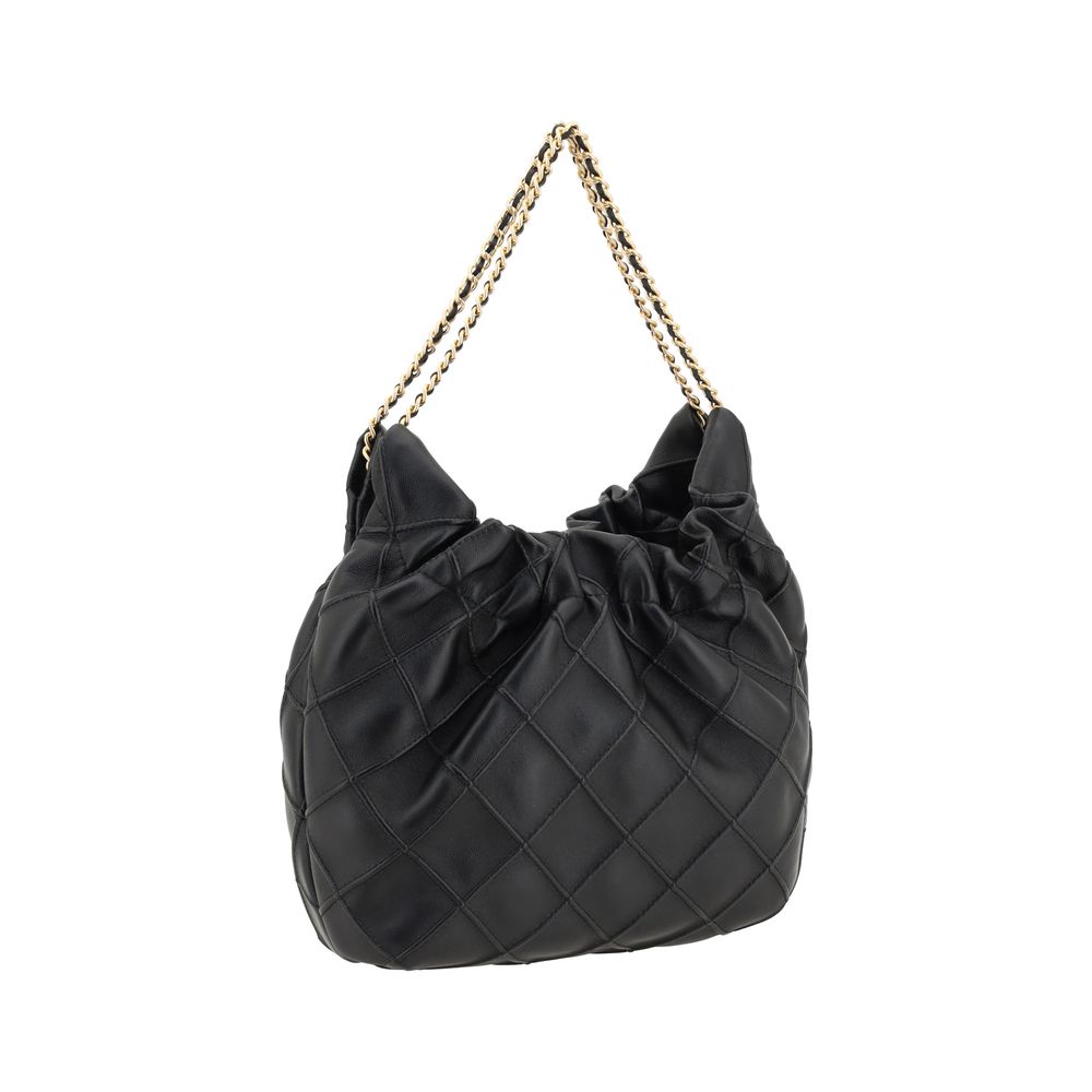 Tory Burch Black Lamb Ovis Aries Shoulder Bag