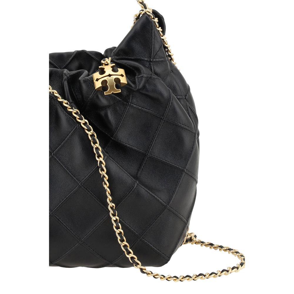 Tory Burch Black Lamb Ovis Aries Shoulder Bag