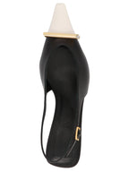 Lanvin Bicolor Goatskin Mid Heel Pumps