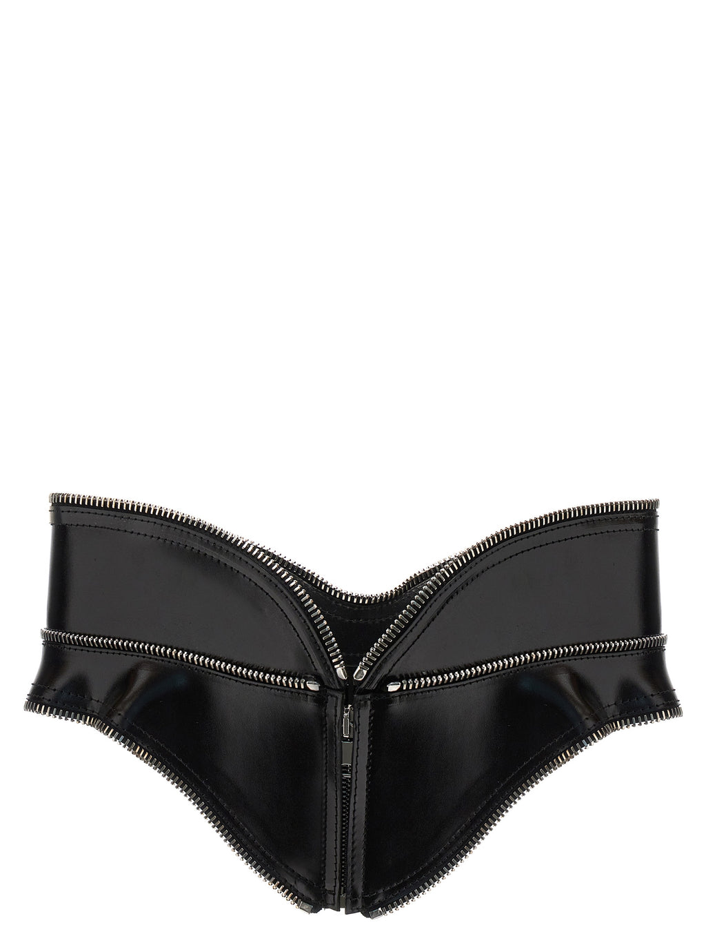 Alexander McQueen Black Leather Regular Belt