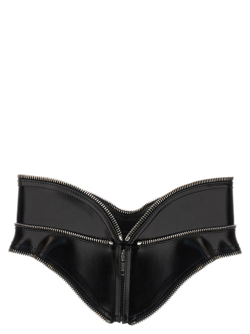Alexander McQueen Black Leather Regular Belt