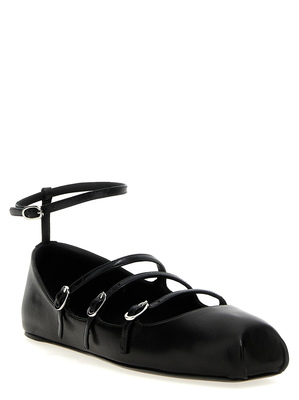 Alexander McQueen Black Calfskin Ballet Flats