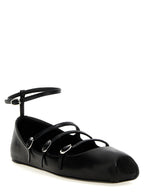 Alexander McQueen Black Calfskin Ballet Flats