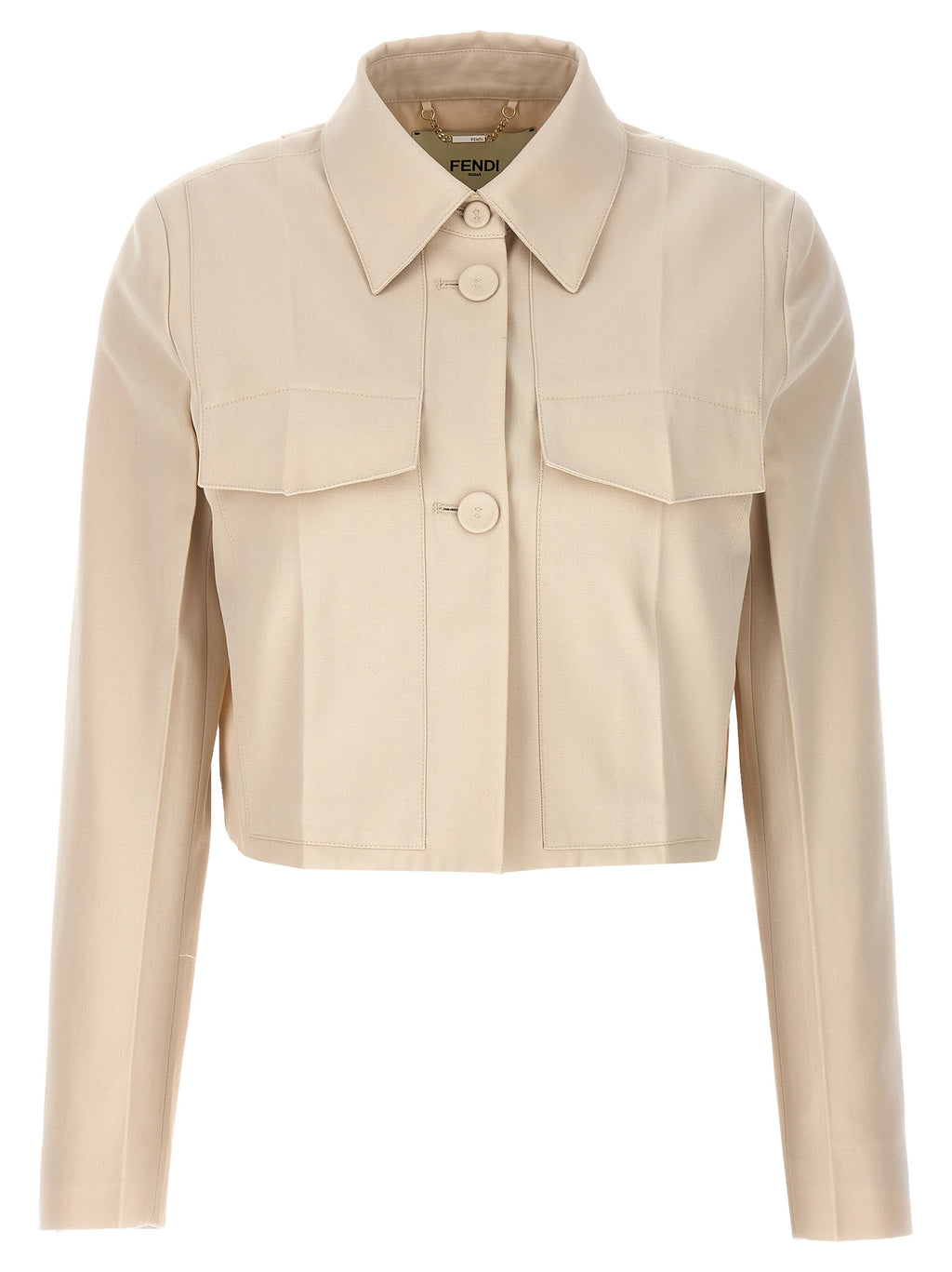 Fendi Beige Wool Full-Length Jacket