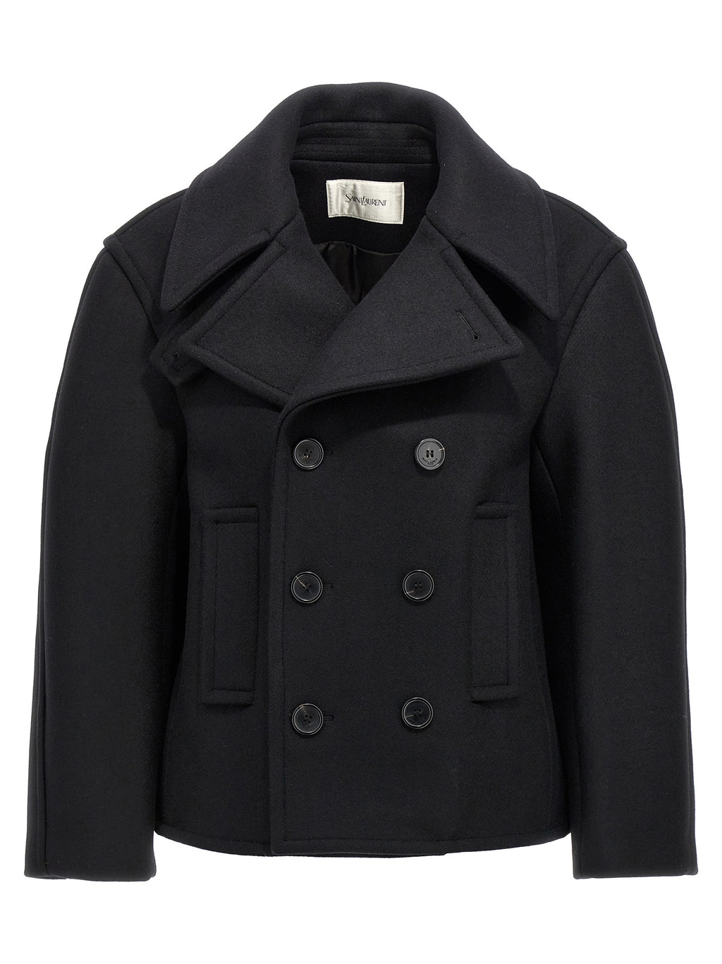 Saint Laurent Black Virgin Wool Coat