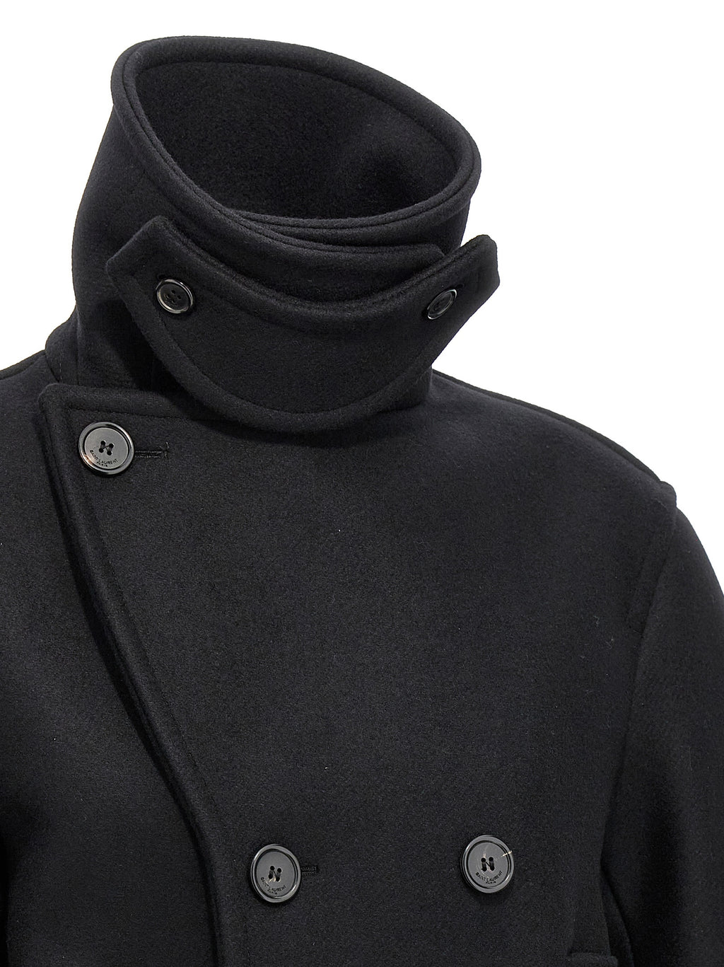 Saint Laurent Black Virgin Wool Coat