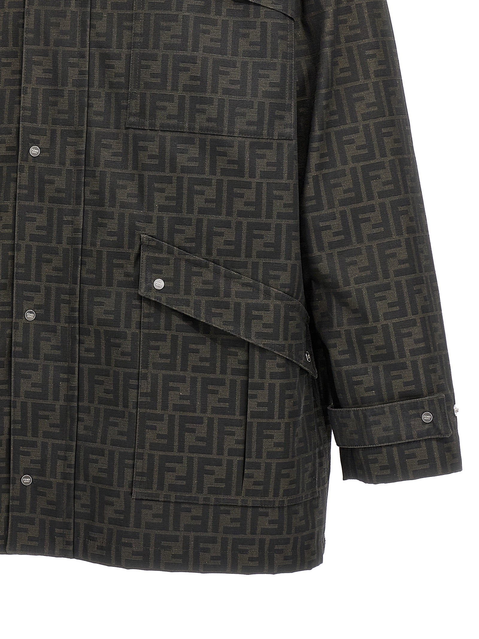 Fendi Brown Polyester Full-Length Jacket